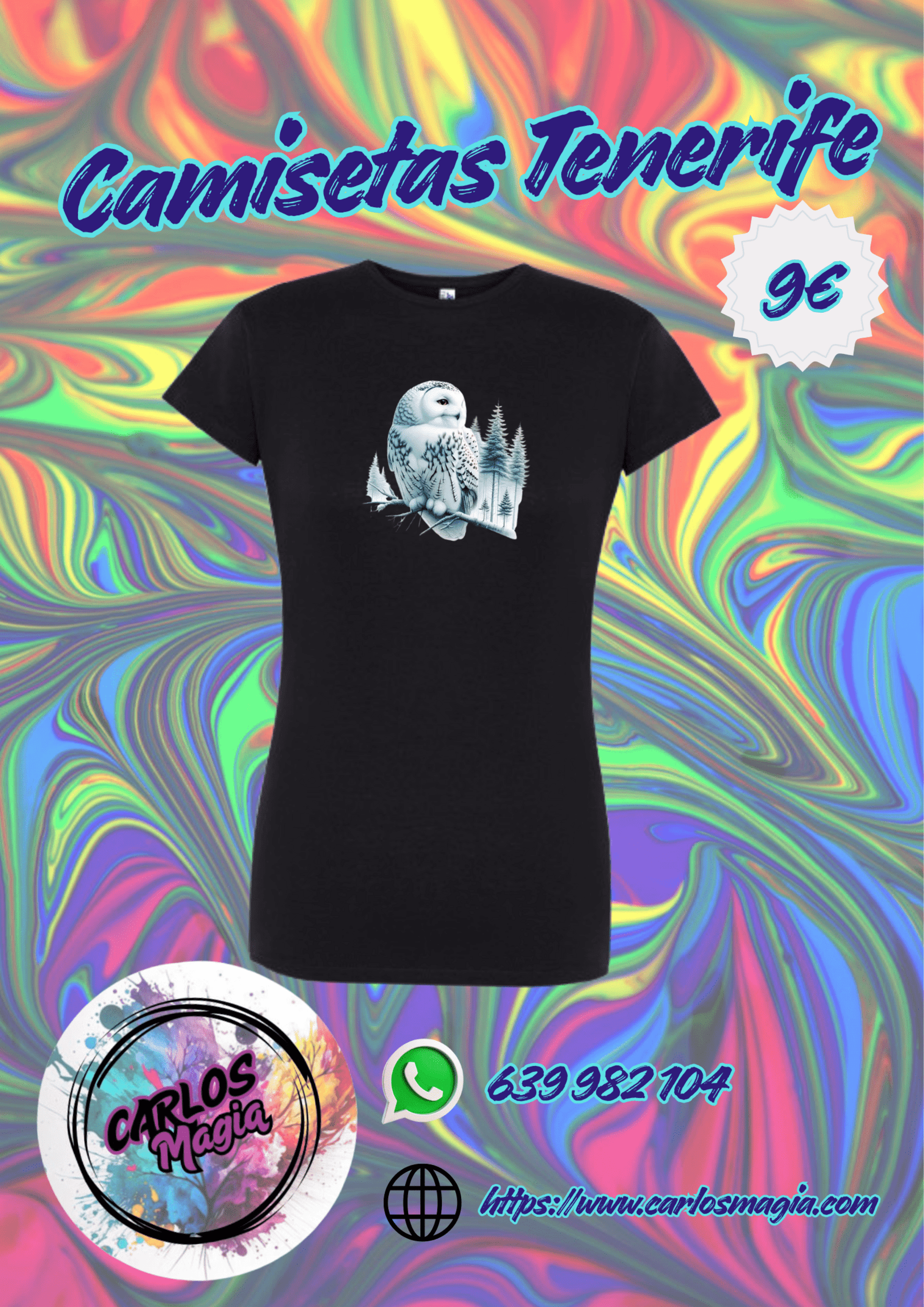camiseta búho negra - 1