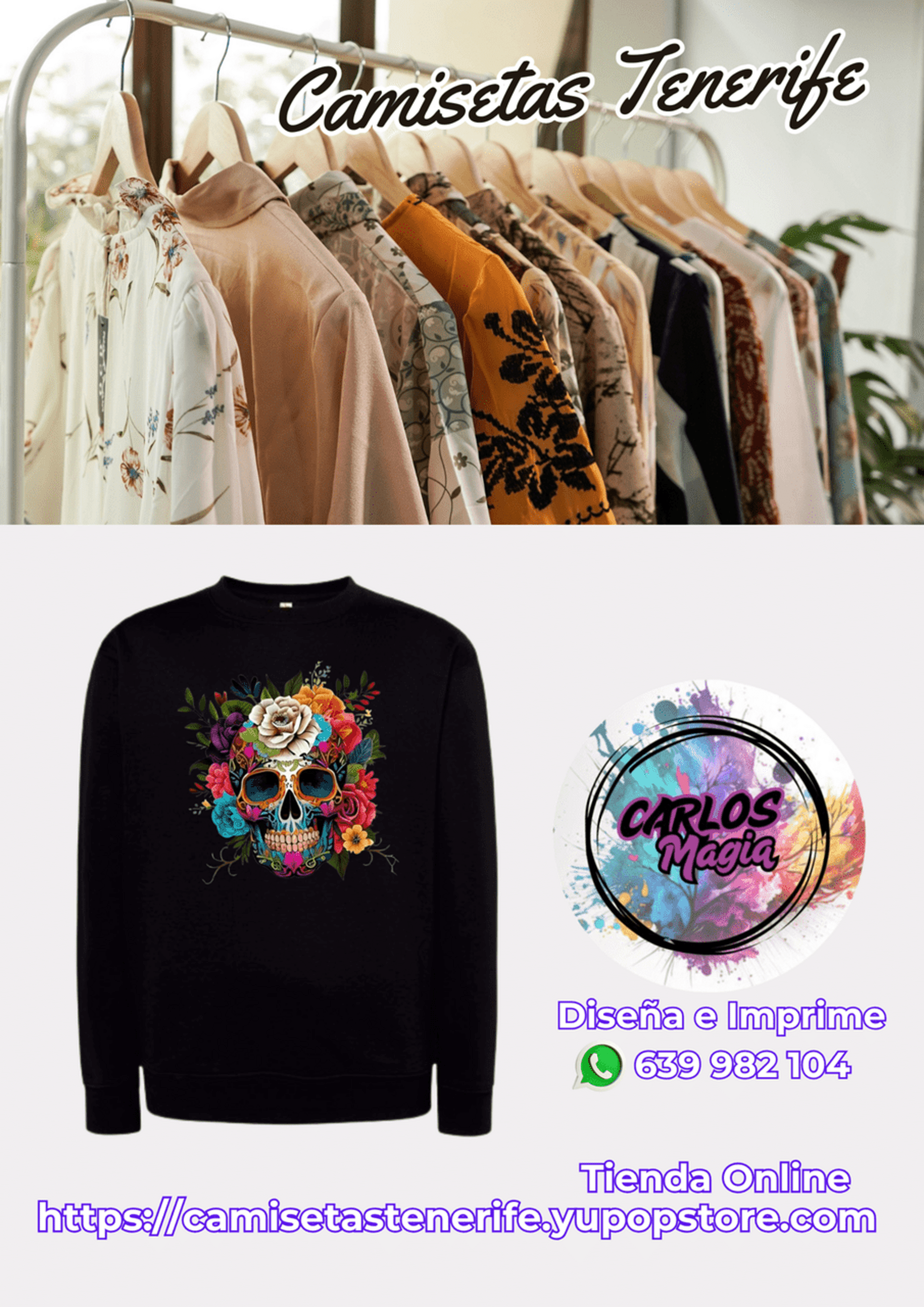 suéter negro estampado imprenta online tenerife - 1