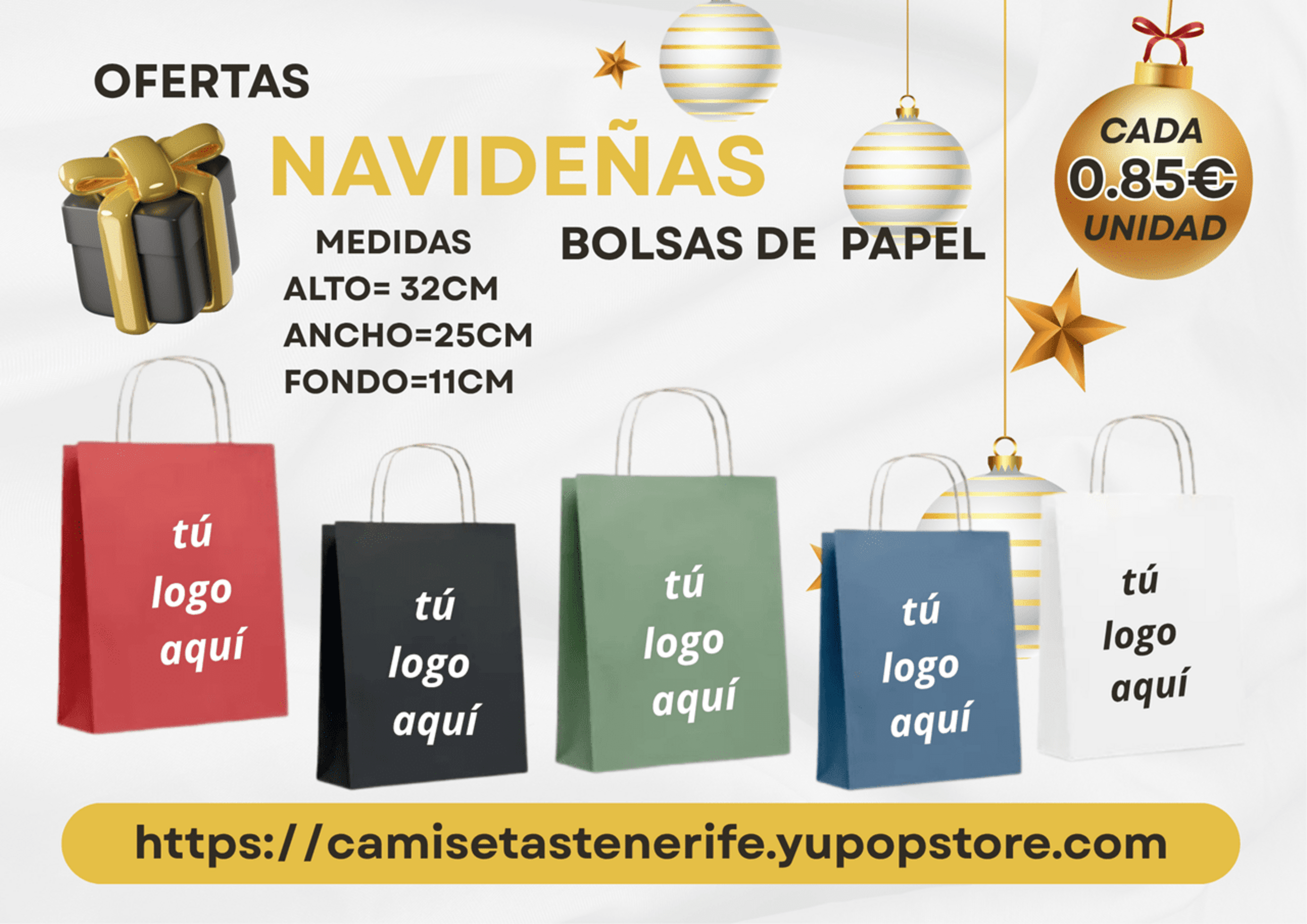 Bolsas de Papel Personalizadas para tus Compras Navideñas Tenerife - 1
