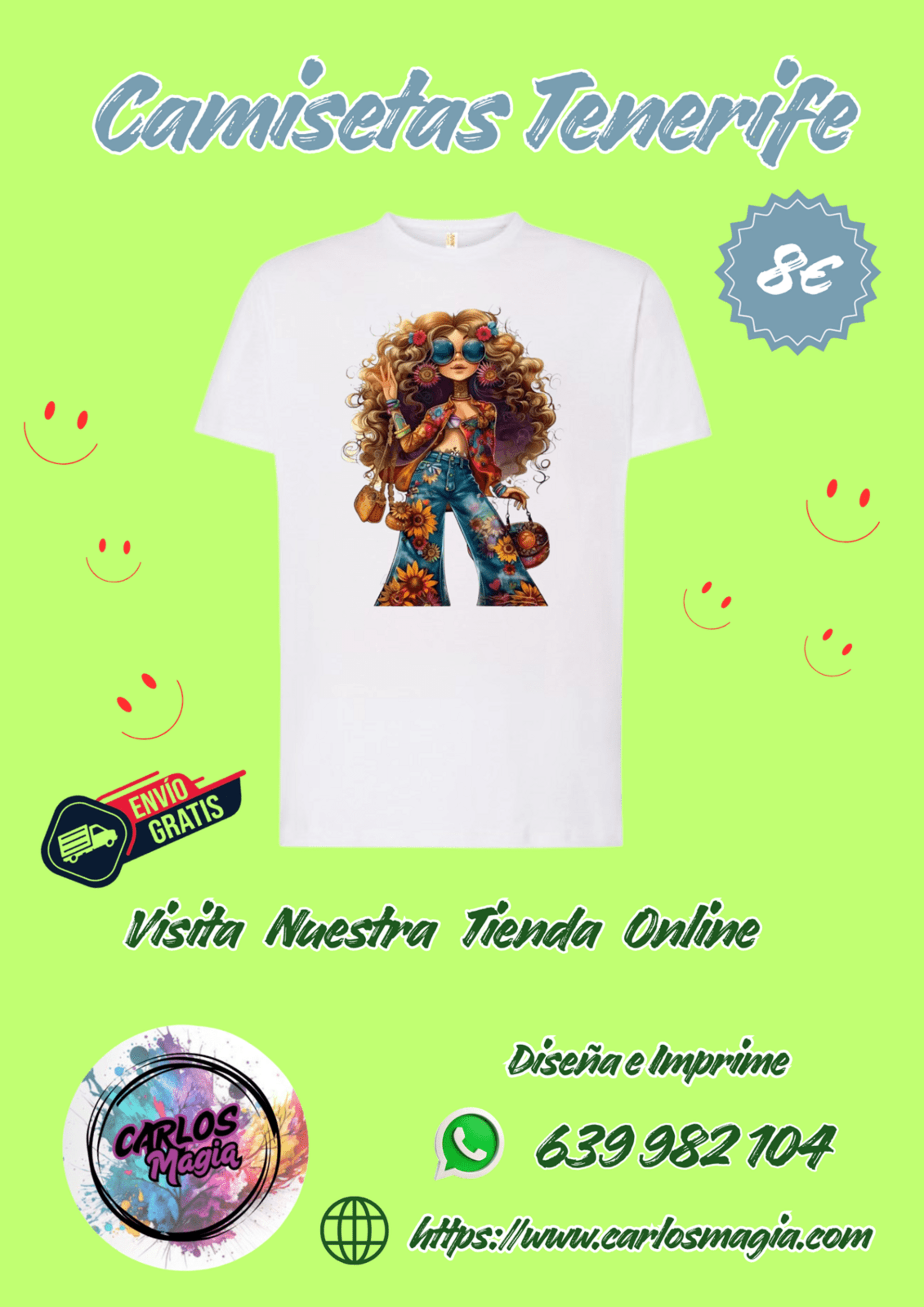 camiseta chica pelo grande - 1