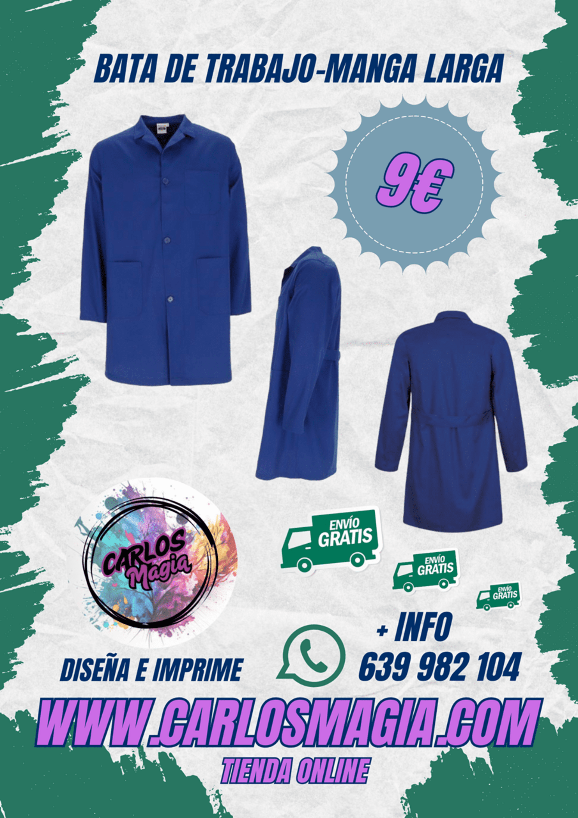 bata trabajo 3 cuartas - 5