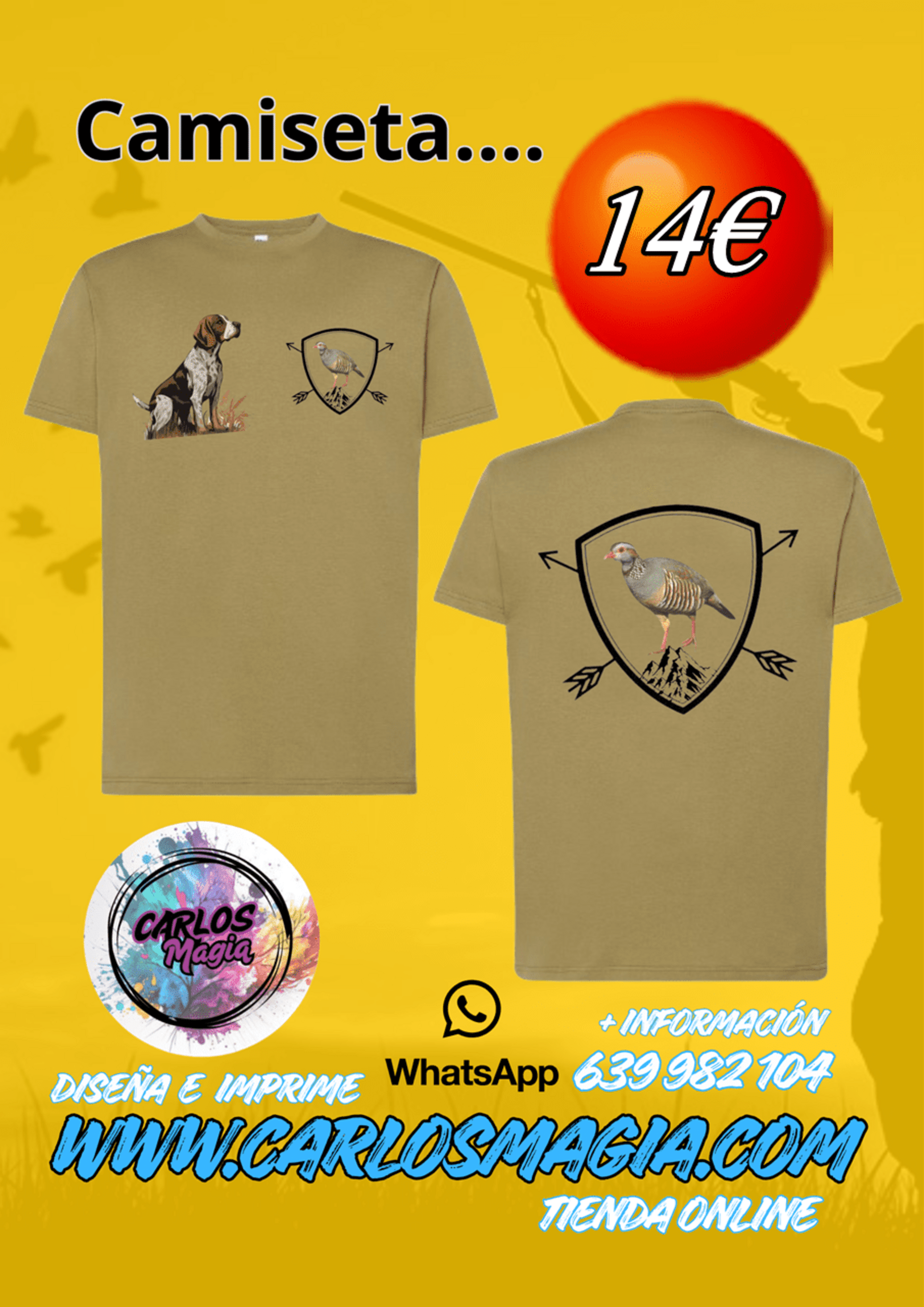Camisetas Caza Algodón. - 2