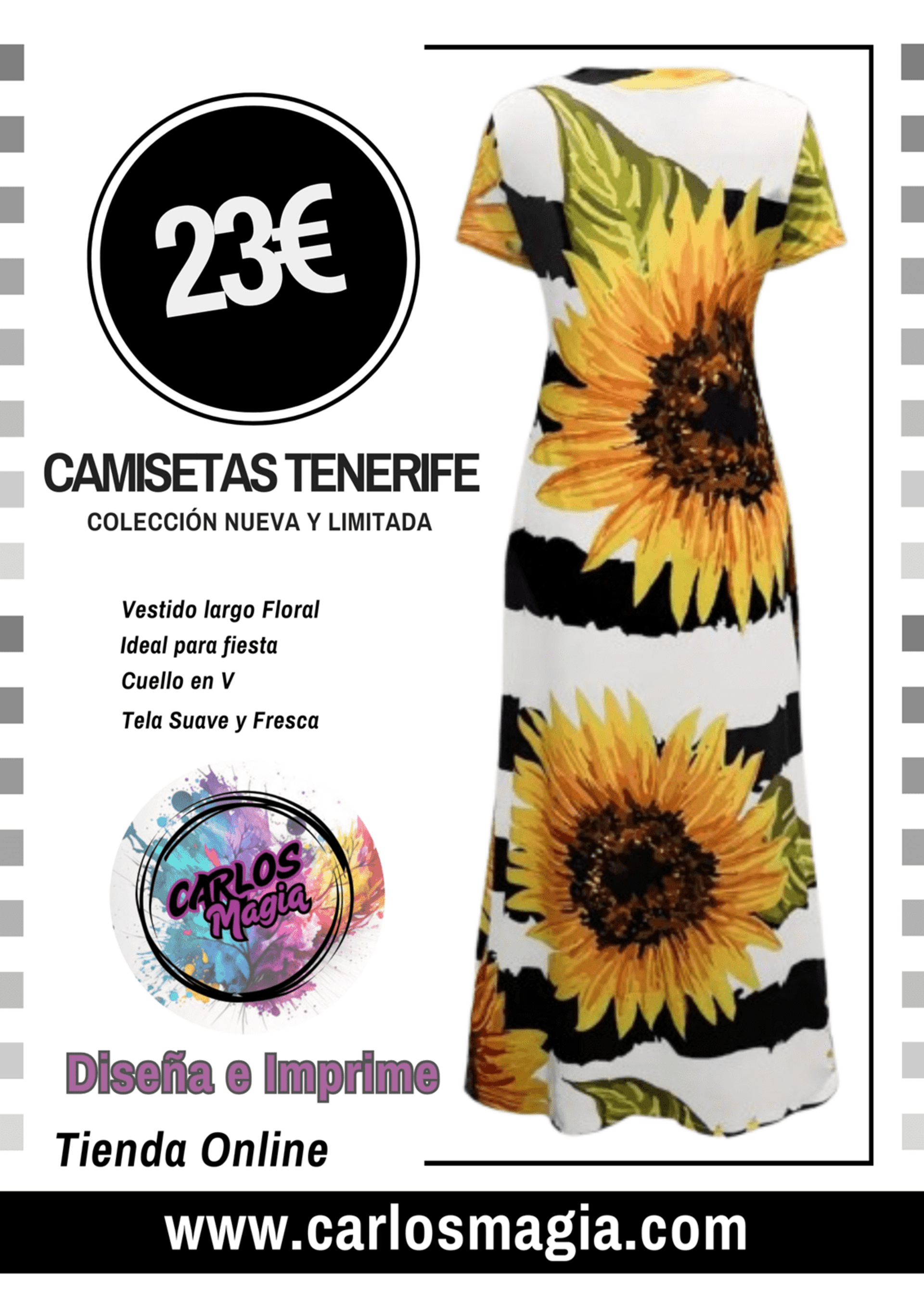 Vestido largo floral para mujer - 2