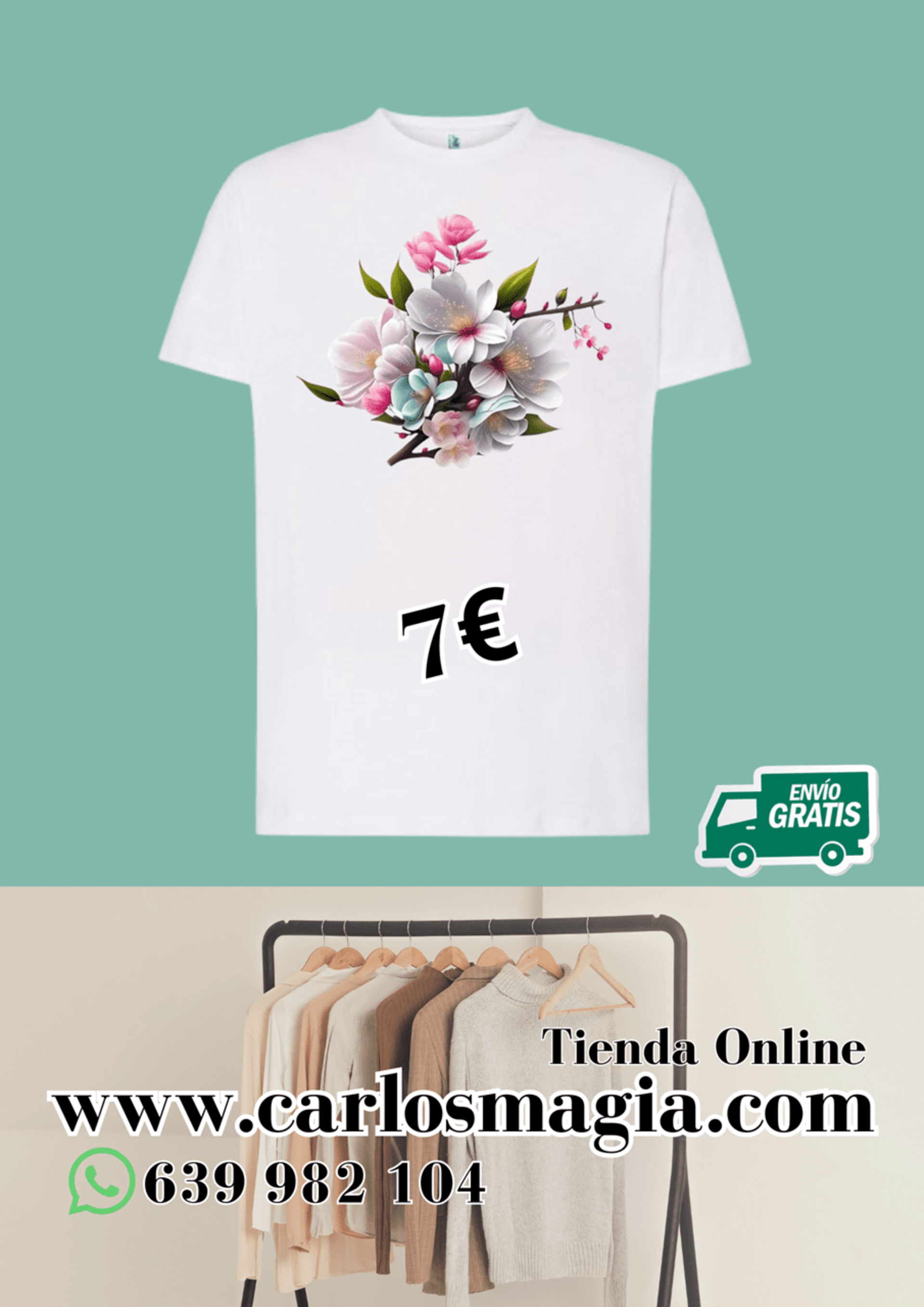 Camisetas  Estampados de Flores. - 1
