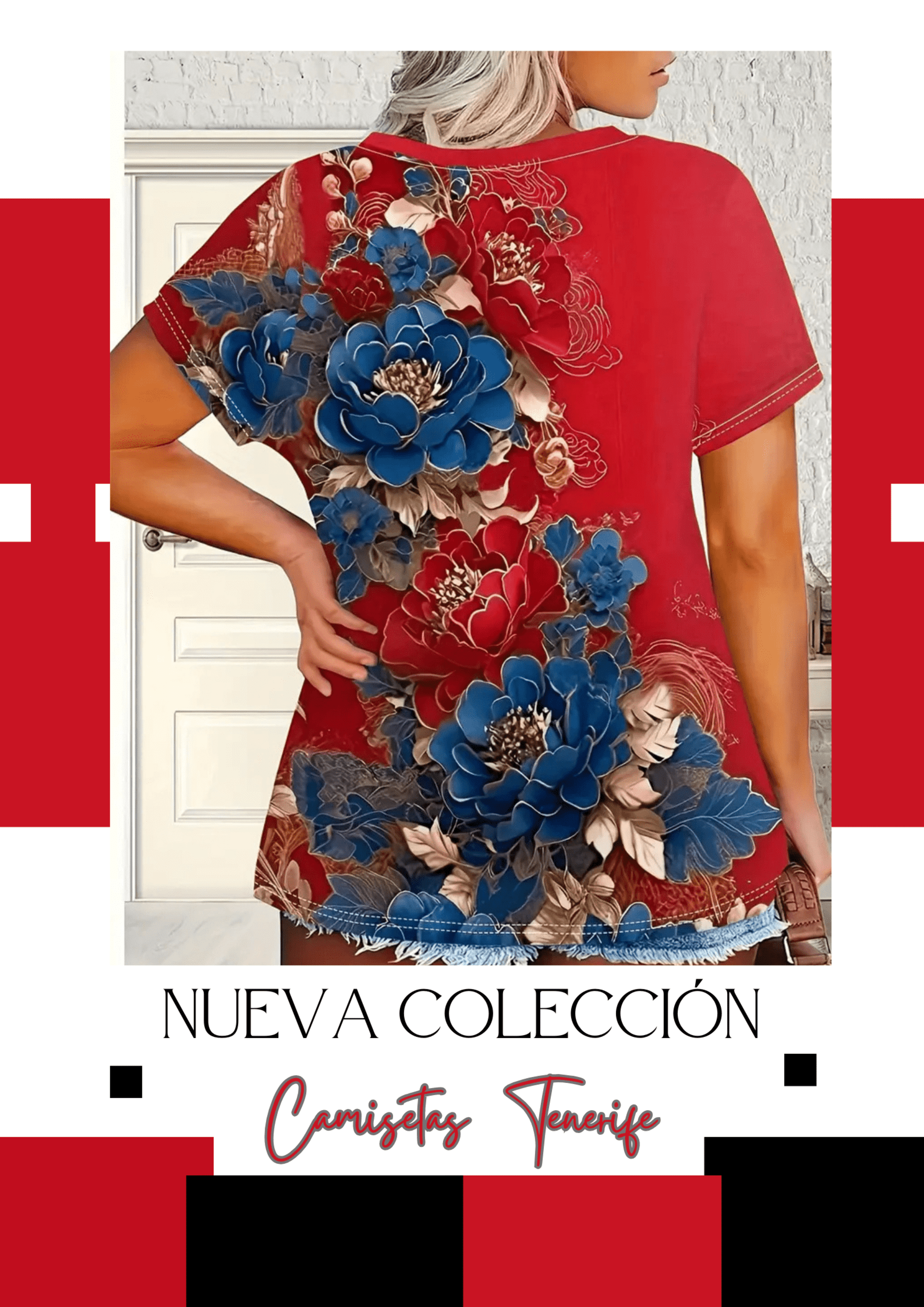 Camiseta Flor Azul - 2