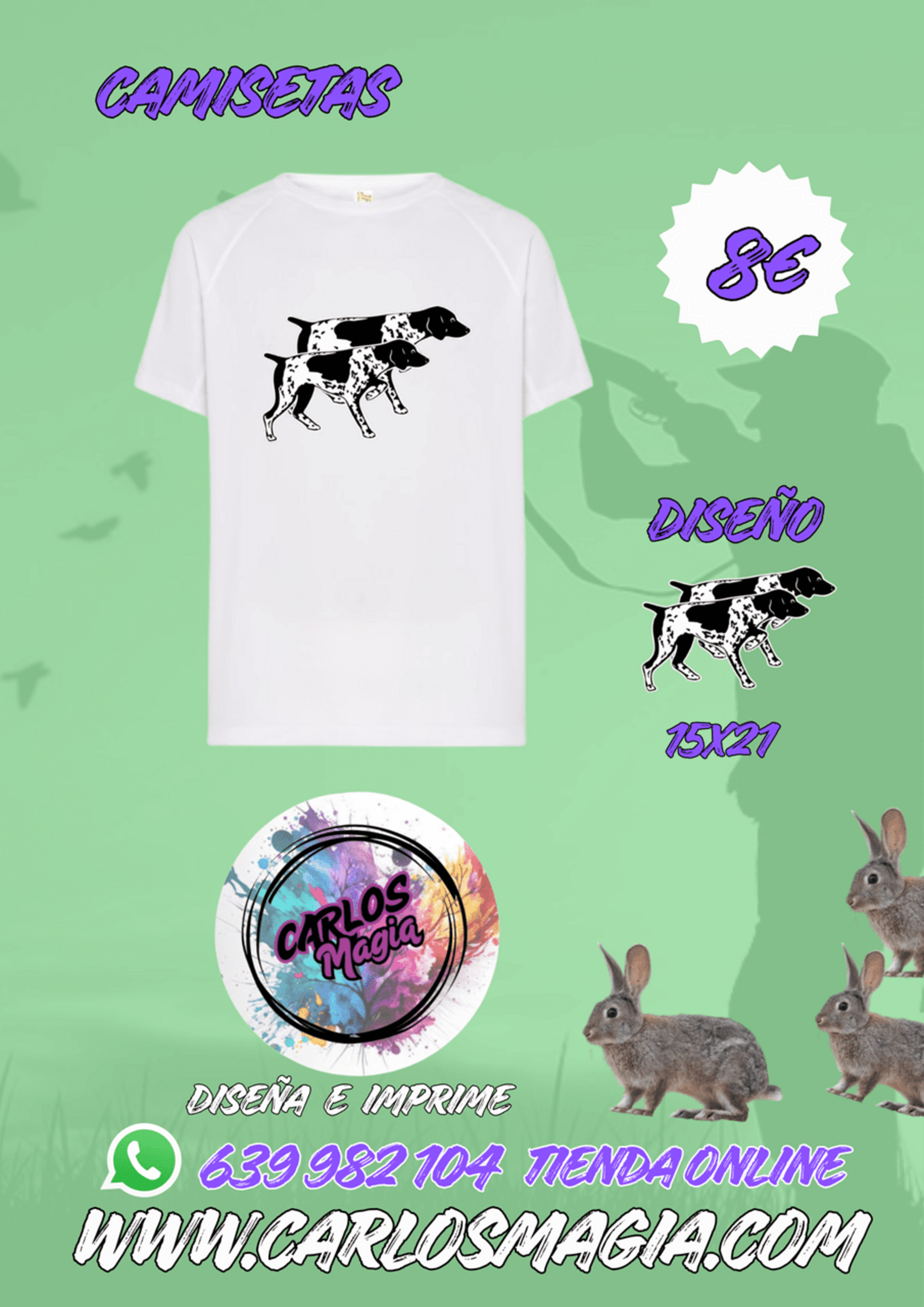 Camiseta Poliéster Varias.  (Diseño 15x21) - 3