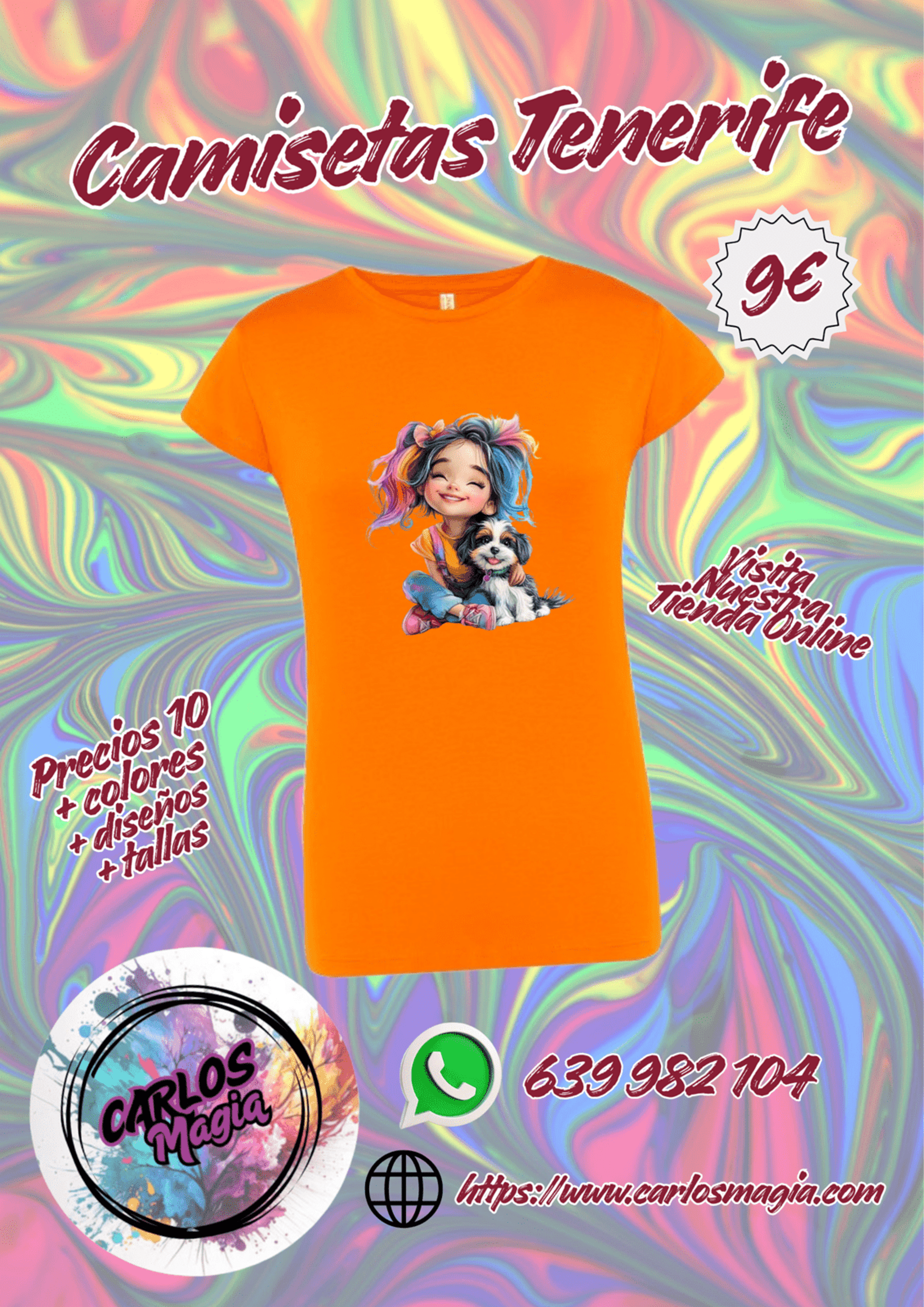 camiseta estampado niña feliz perro para ellas - 1