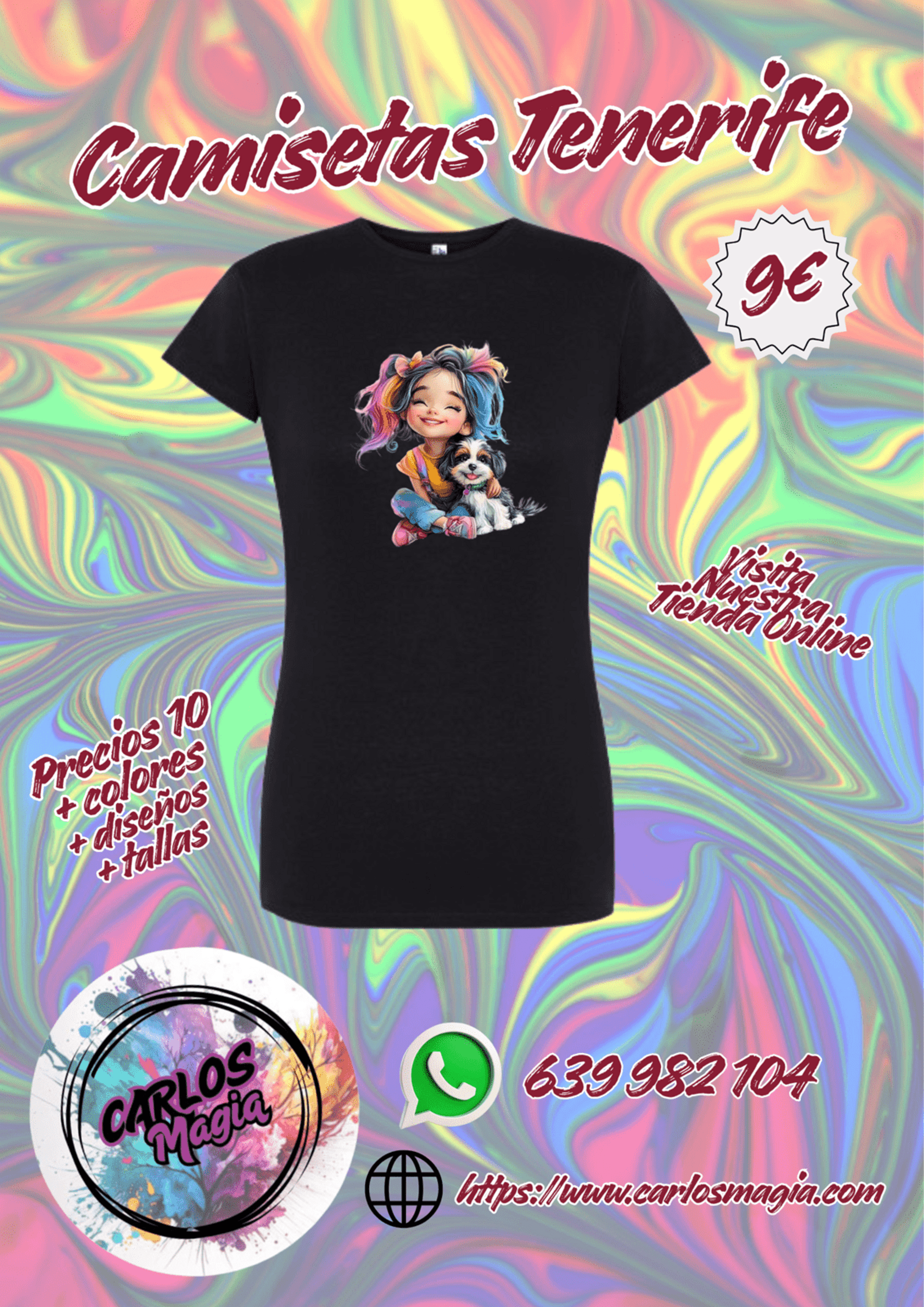 camiseta estampado niña feliz perro para ellas - 2