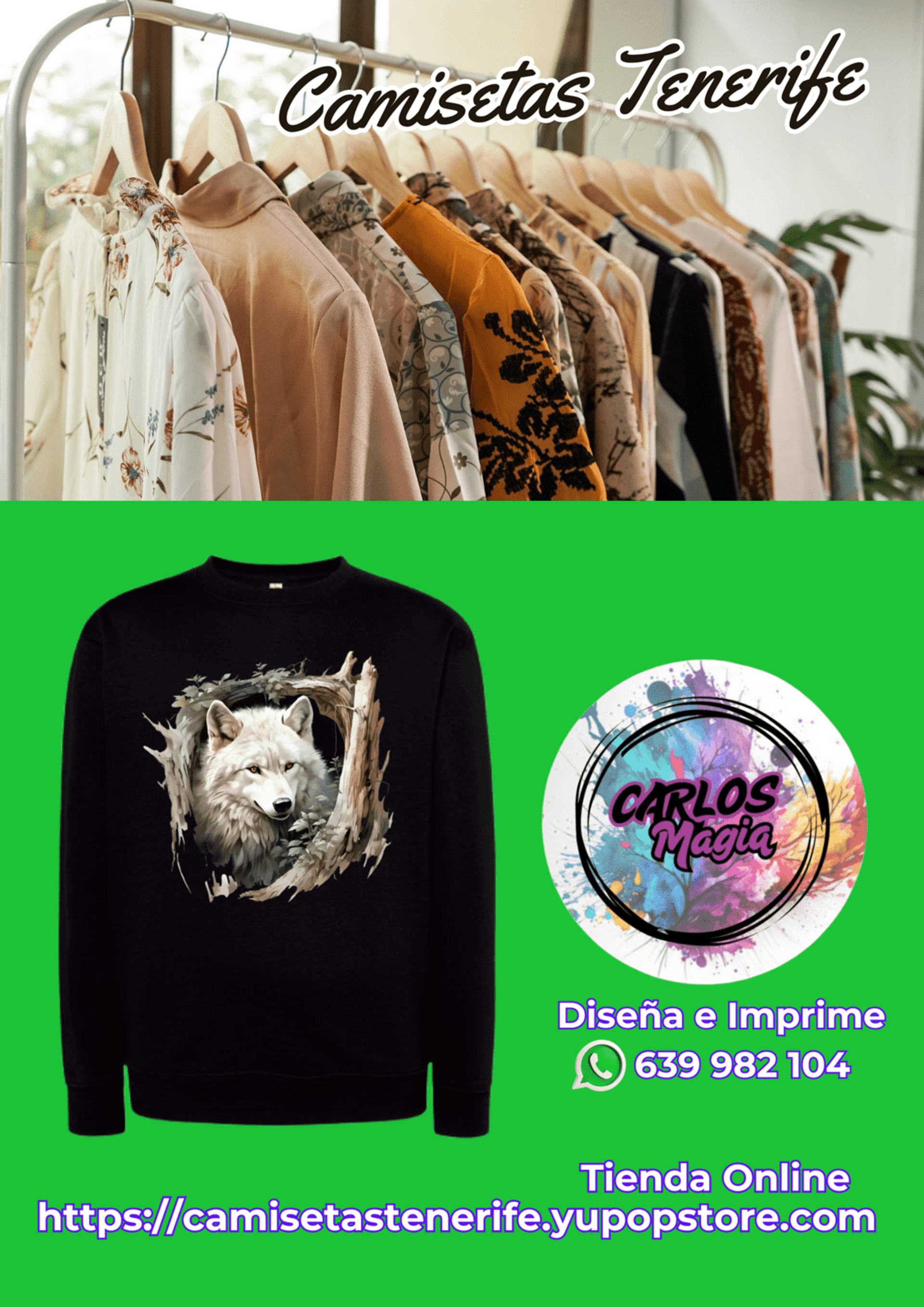 sudadera con estampado de lobo para todos - 1