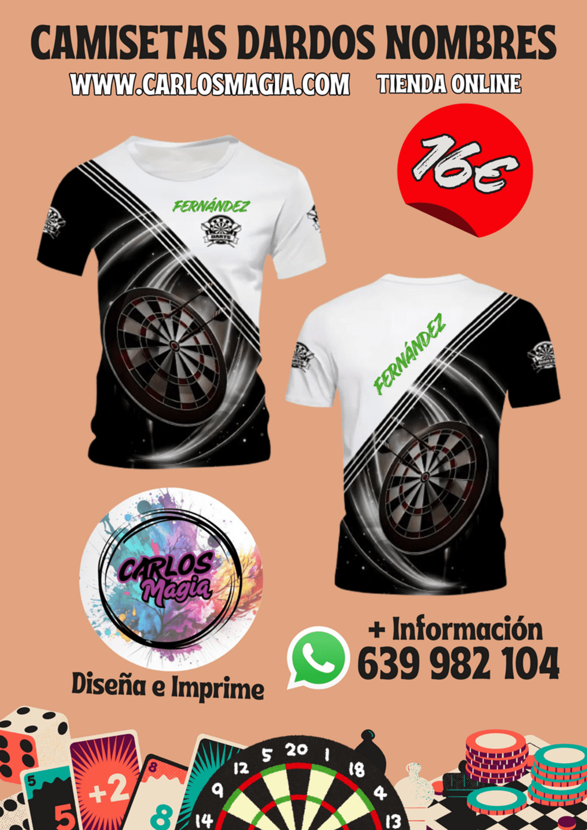 Camisetas Juegos Dardos. - 3
