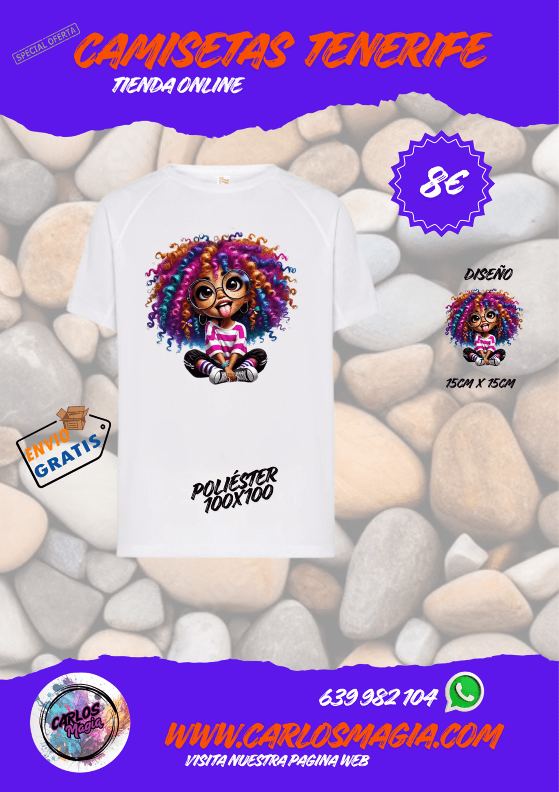 camiseta chica pelos feliz - 1