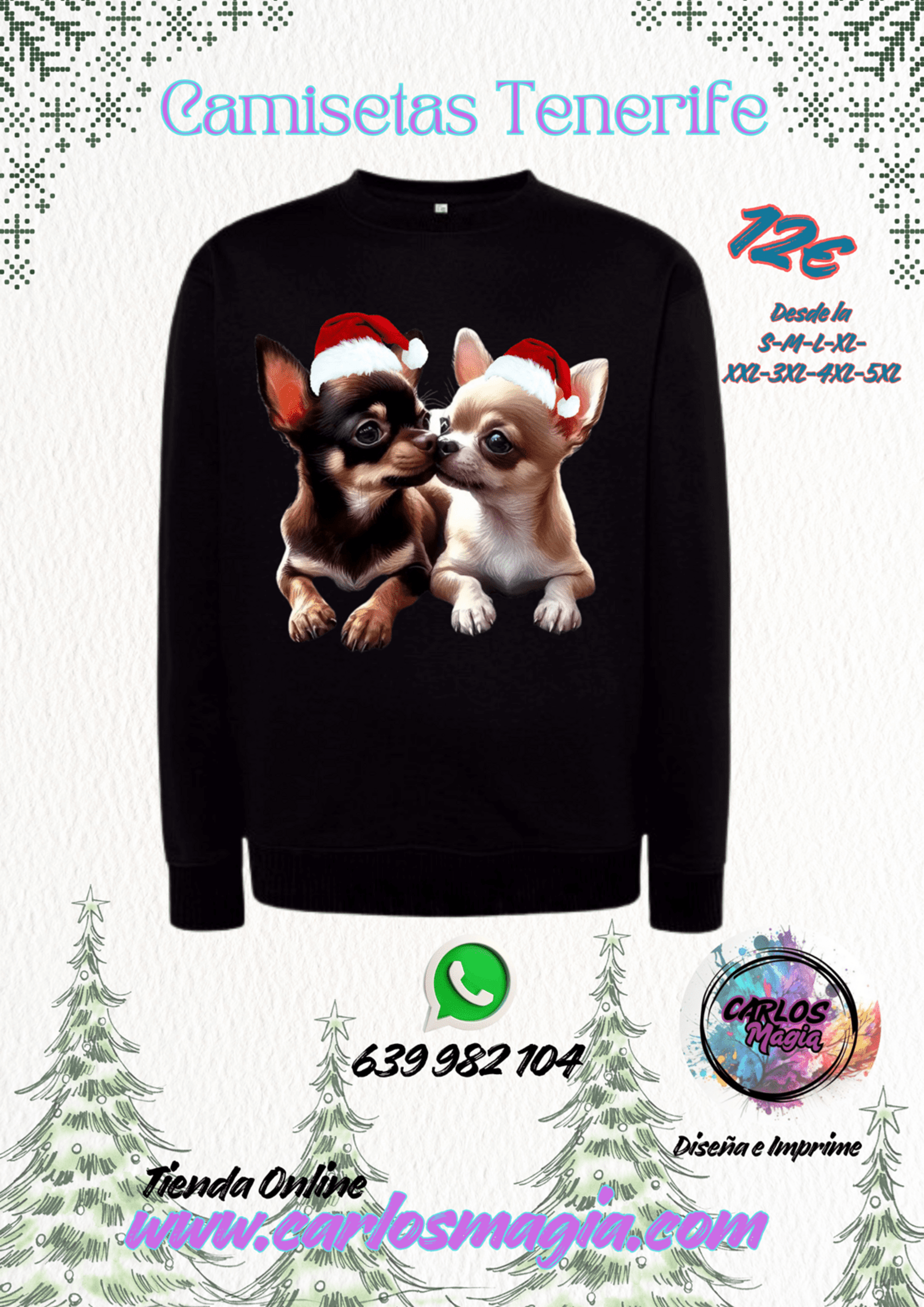 sudadera navidad con perros chihuahuas - 1