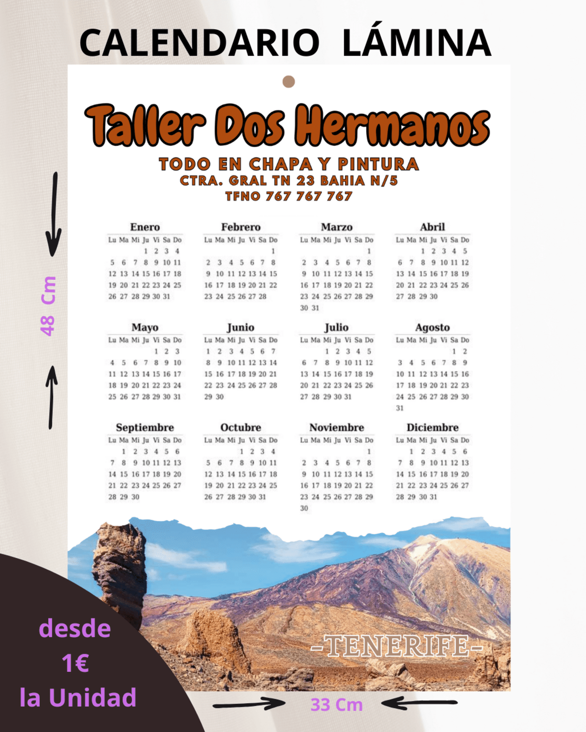 Calendario Láminas. - 1