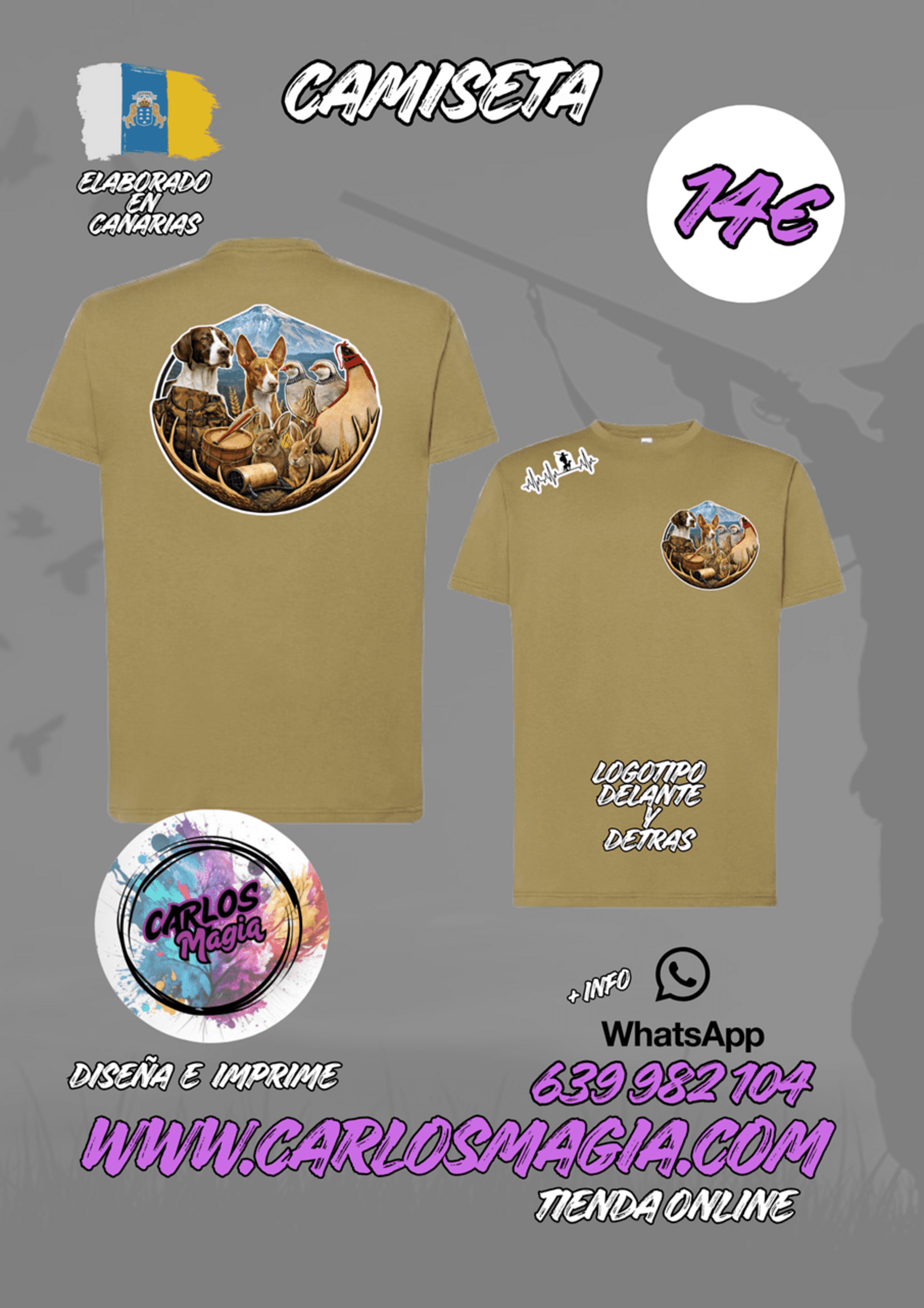 Camisetas Caza Algodón. - 8