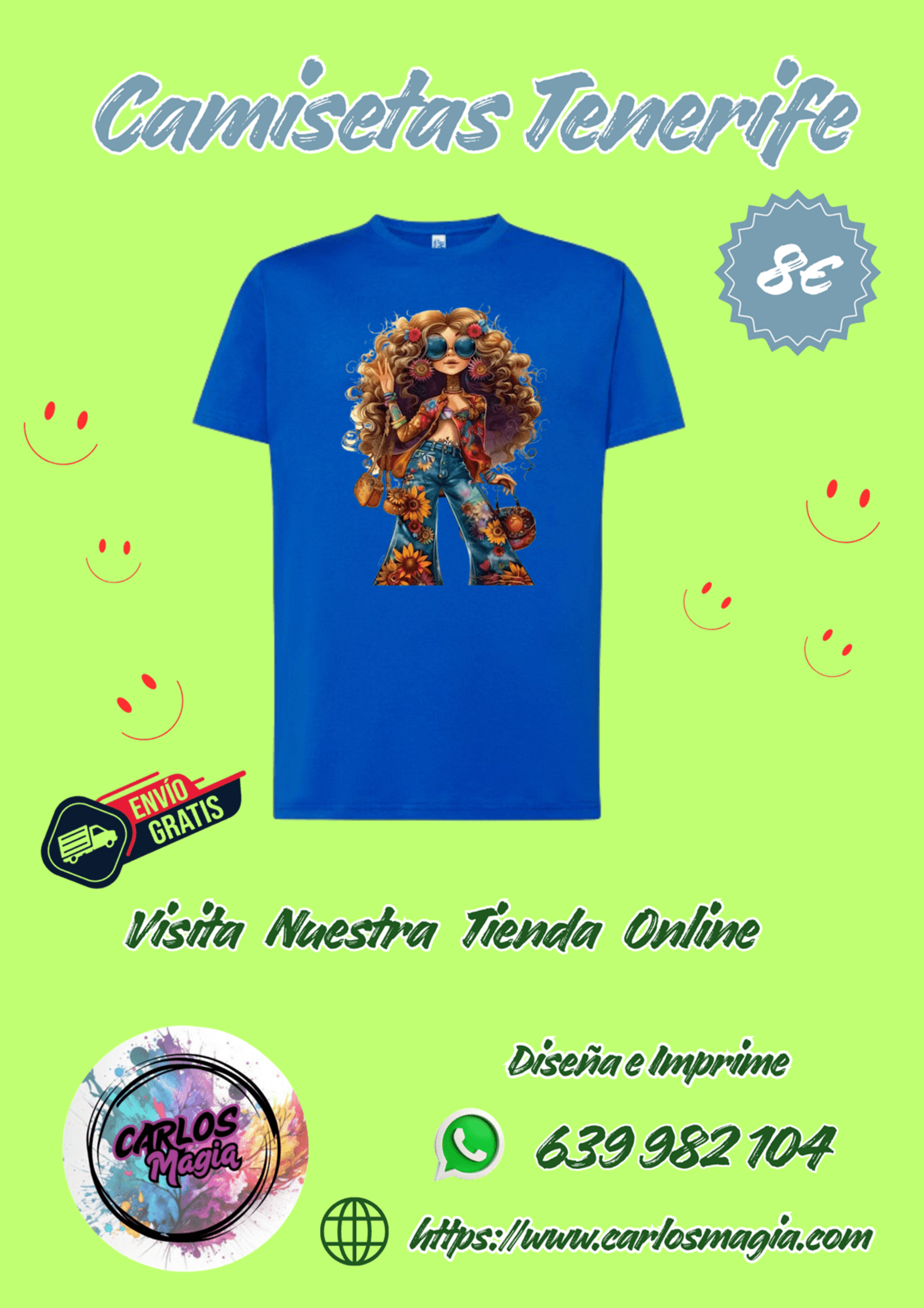 camiseta chica pelo grande - 2