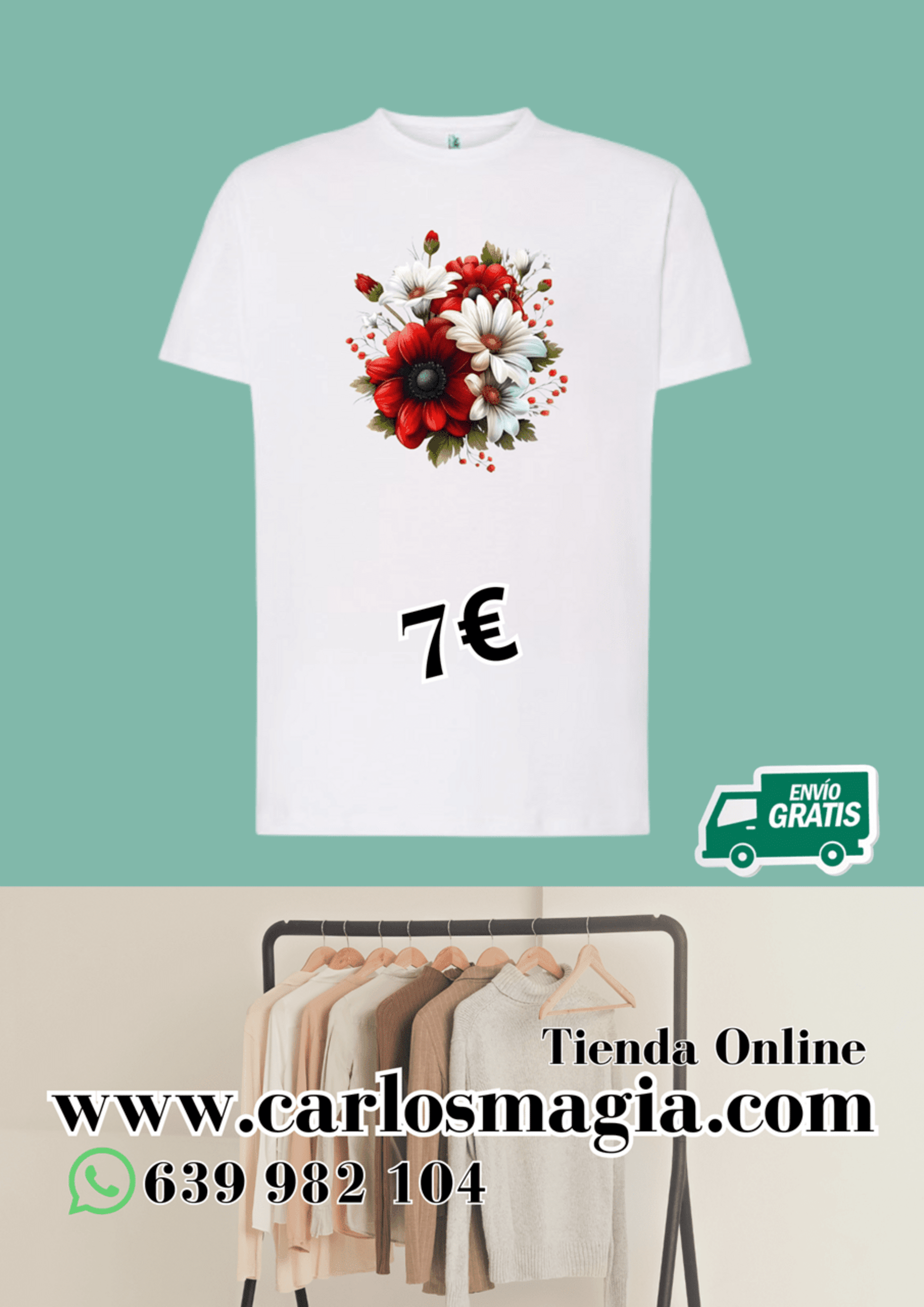 Camisetas  Estampados de Flores. - 5