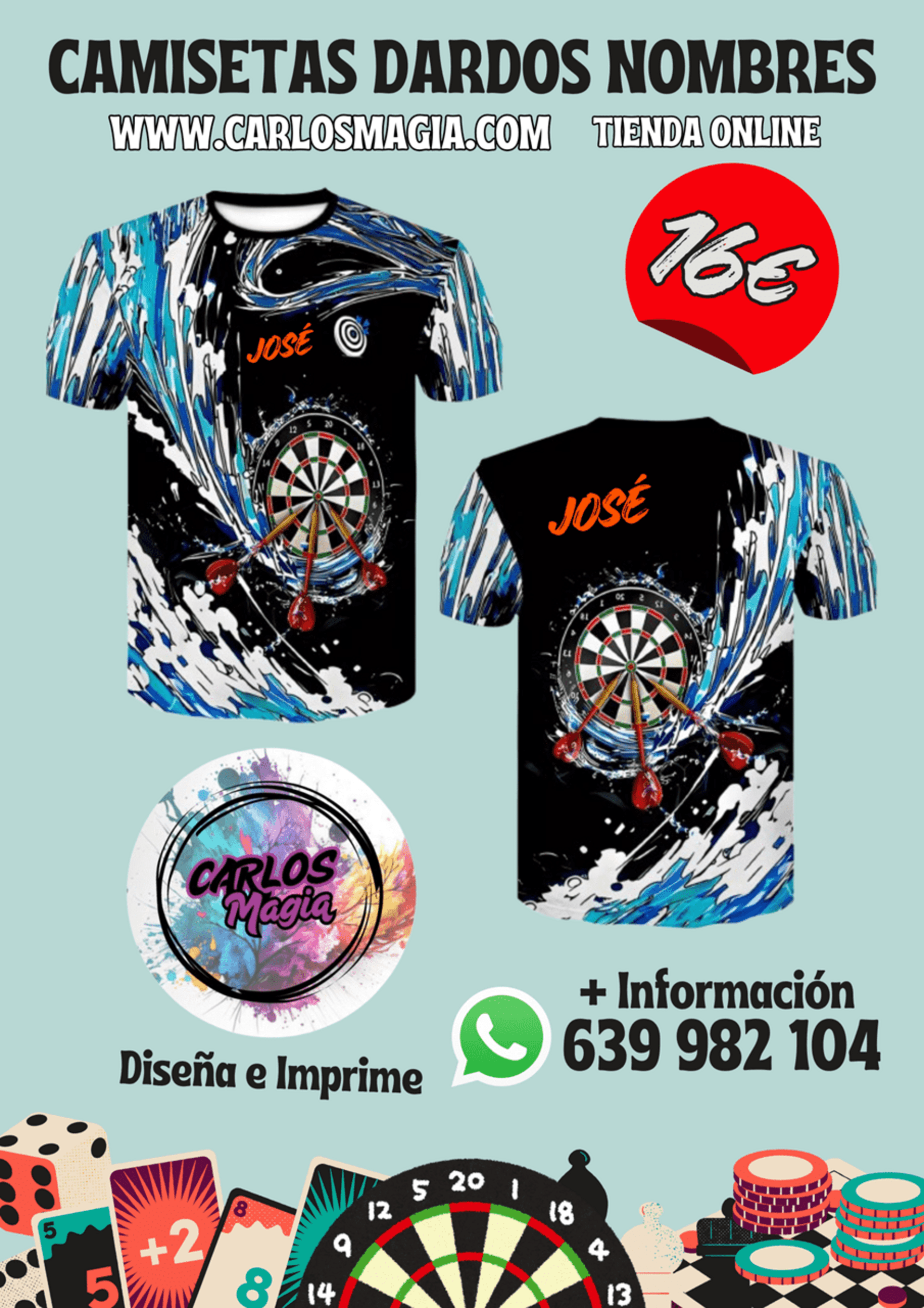 Camisetas Juegos Dardos. - 2